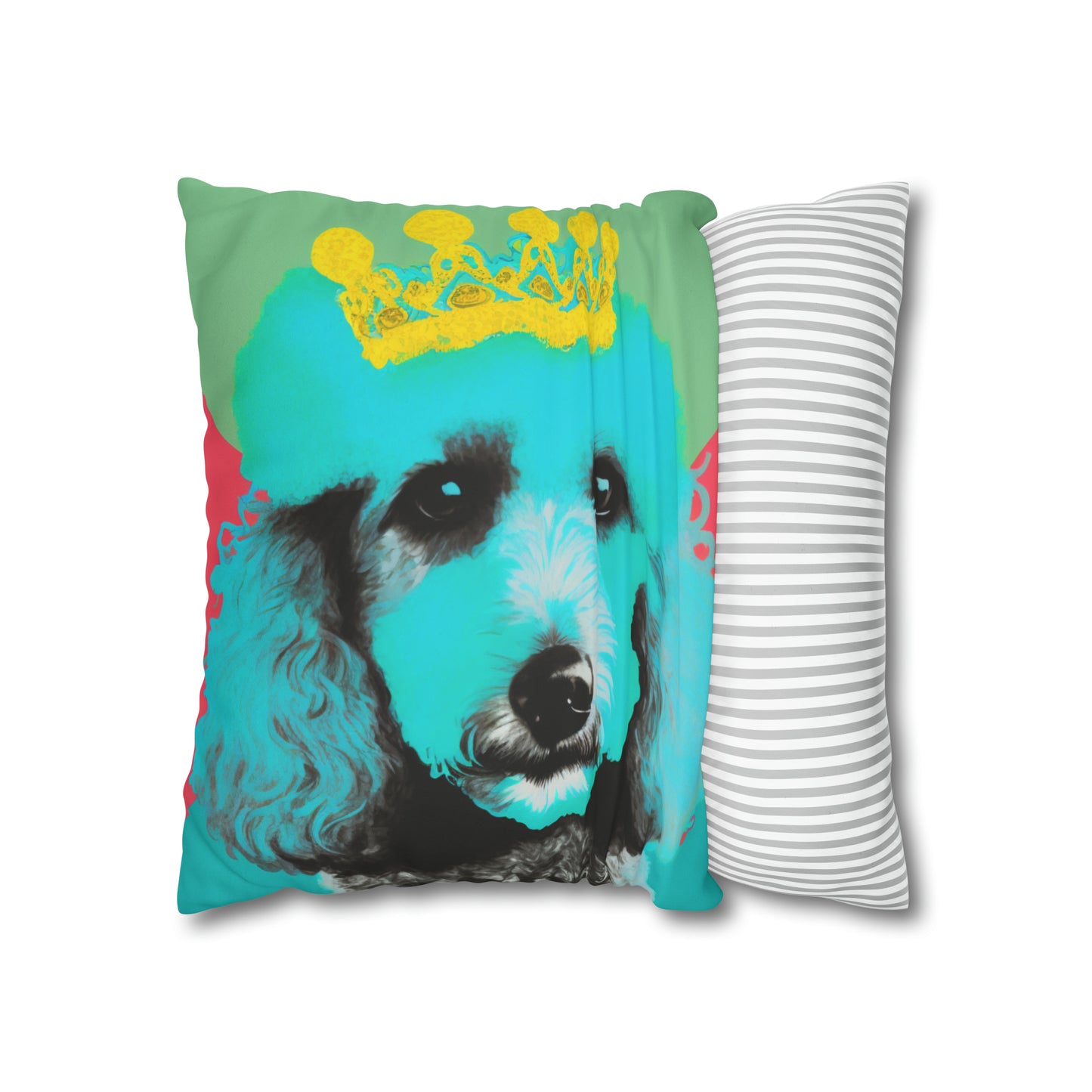 PopArt Vibrant Poodle Cushion Cover - Faux Suede