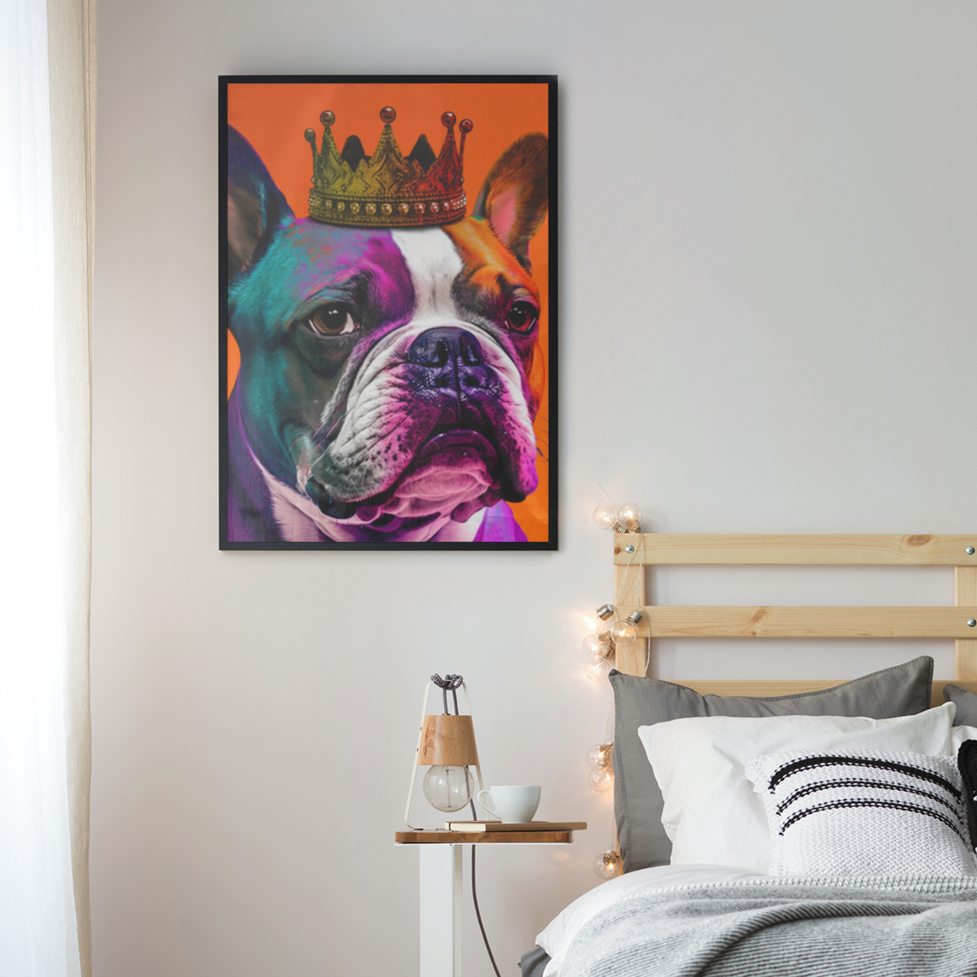 A vibrant PopArt Bully poster featuring a colorful and dynamic design on a vibrant orange background.