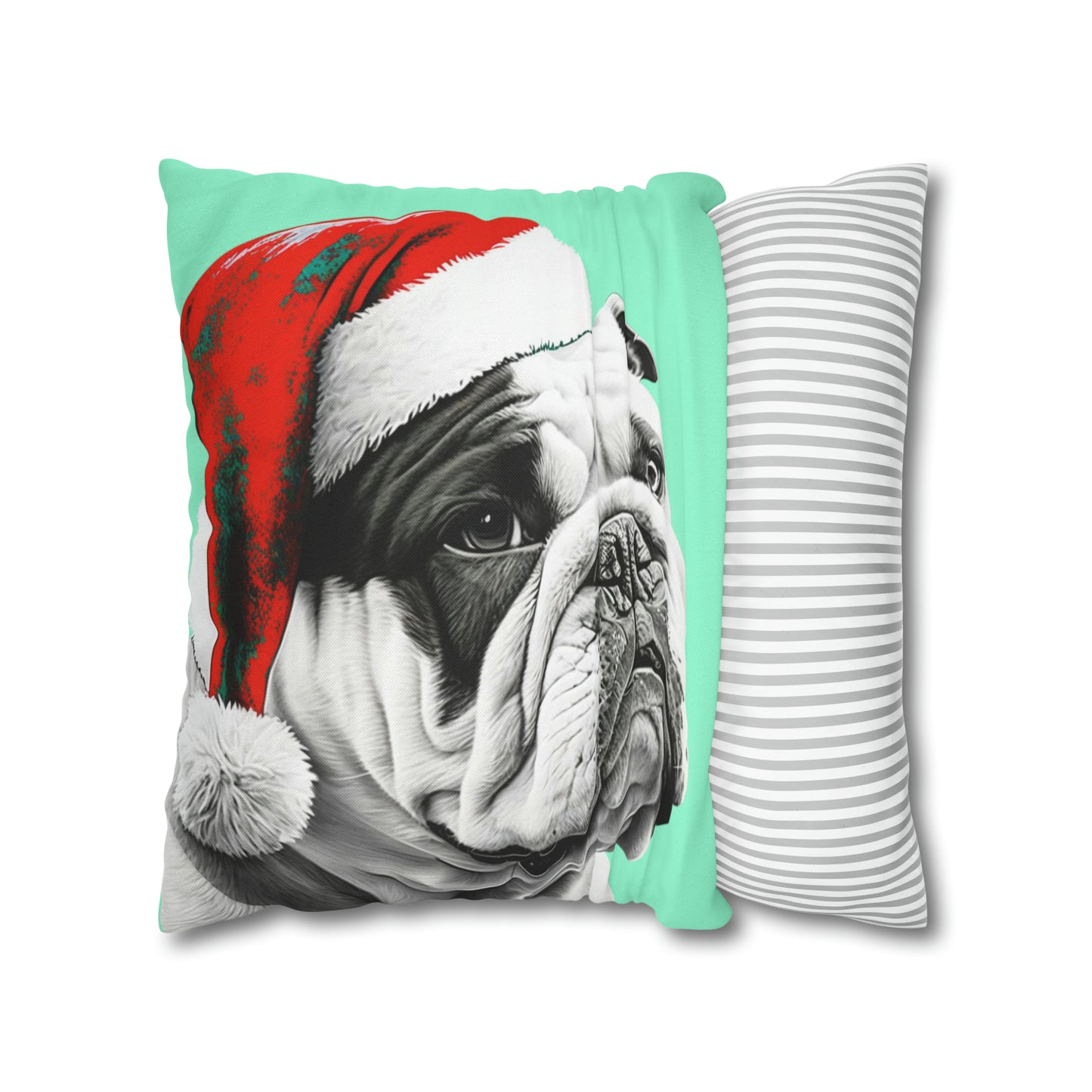 PopArt Christmas Bulldog Pillow Cover