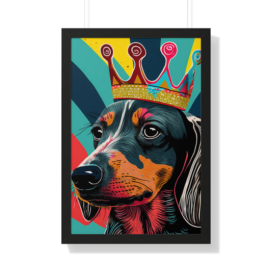 PopArt Dachshund Framed Wall Print - Contemporary Canine Decor