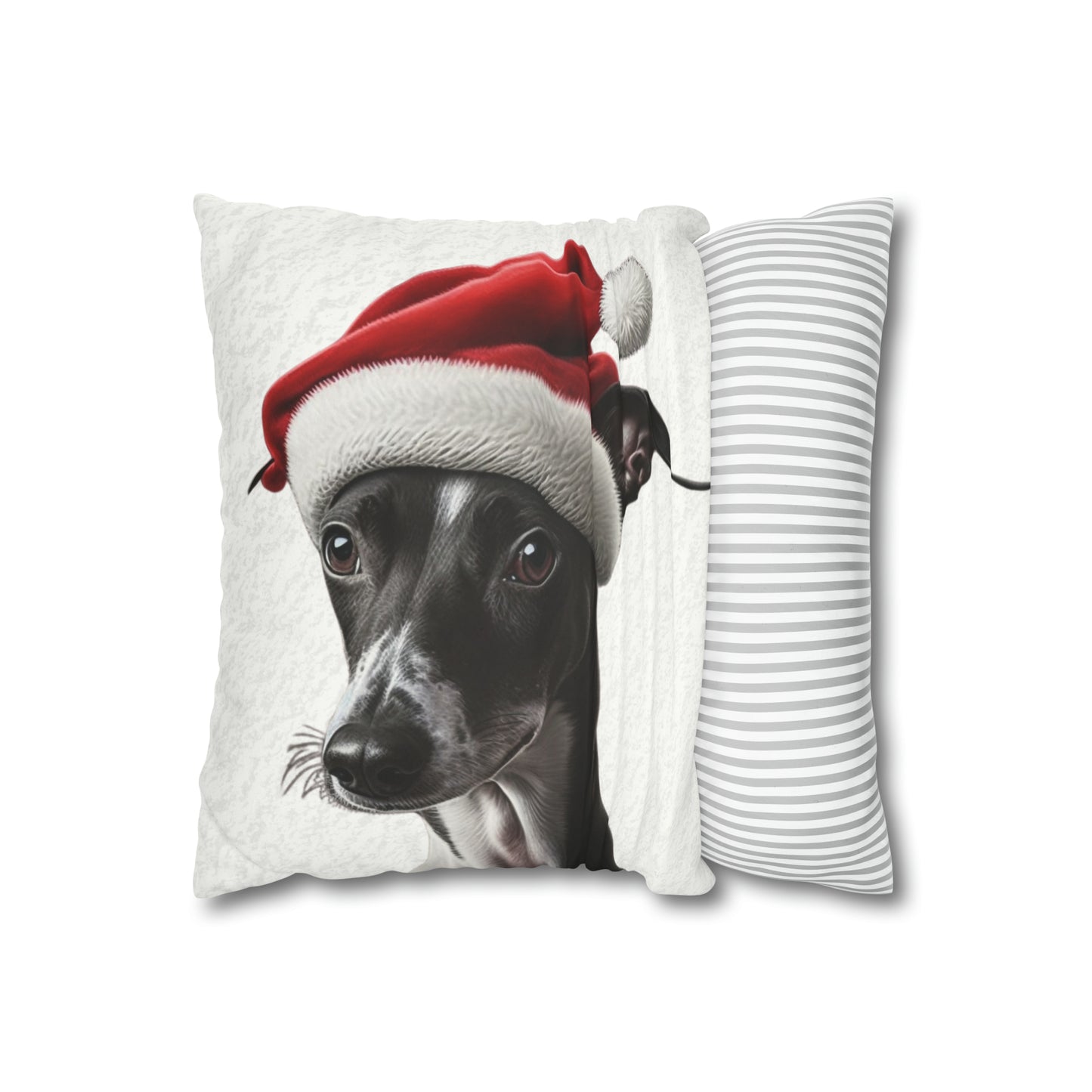 Festive Italian Greyhound Christmas Cushion Cover - White Holiday Decor