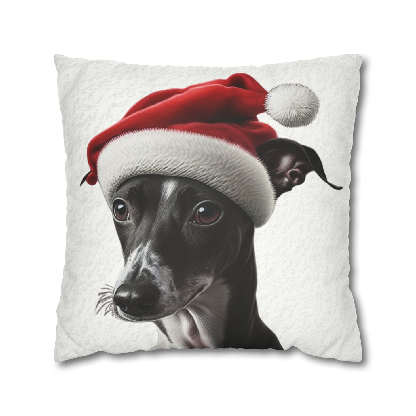 Festive Italian Greyhound Christmas Cushion Cover - White Holiday Decor