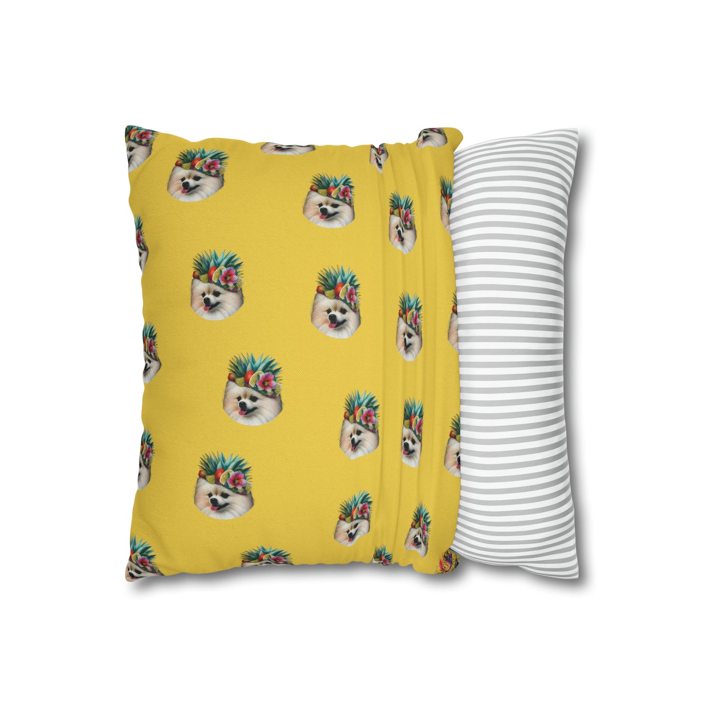 Tropical Pomeranian Cushion Cover