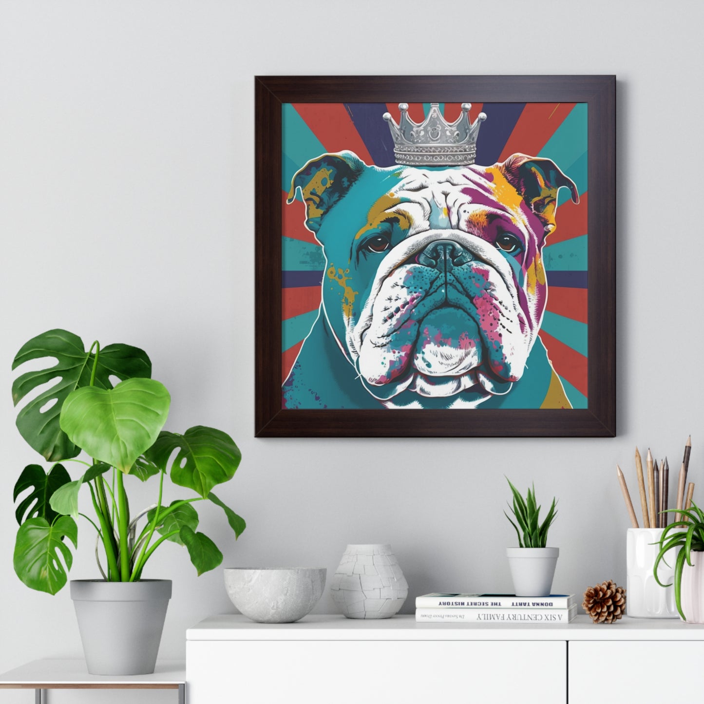 Framed PopArt British Bulldog Print