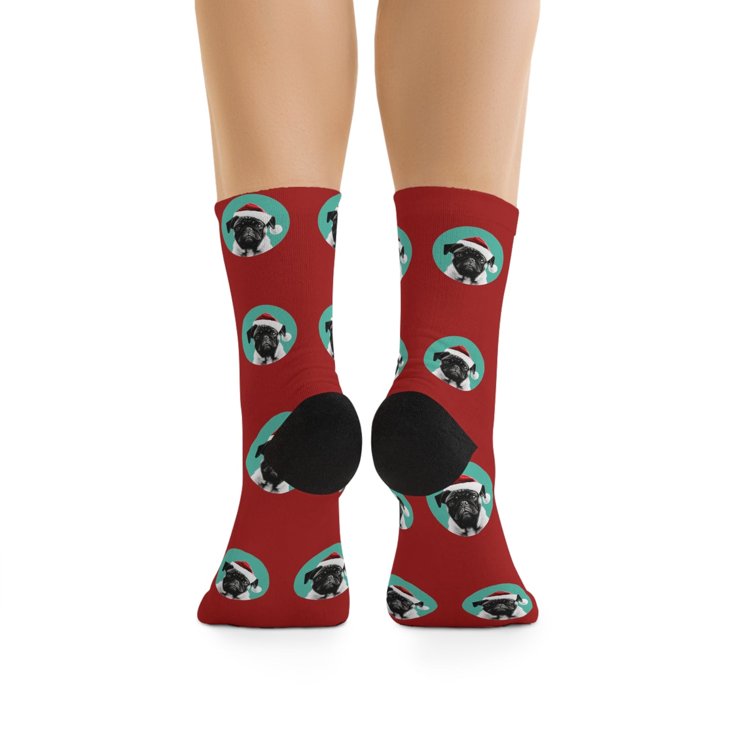 Festive Xmas Pug PopArt Novelty Socks - Cozy Holiday Cheer!