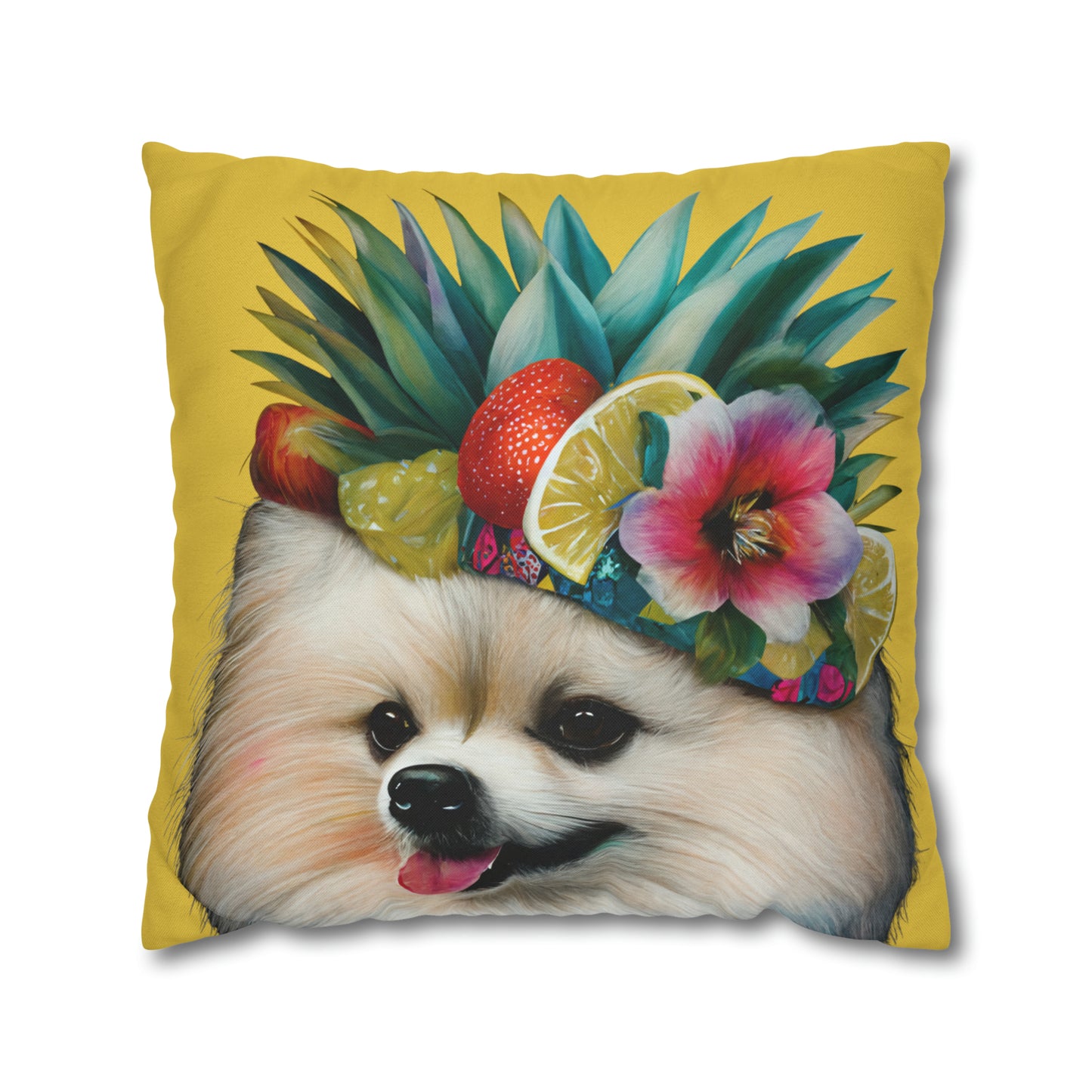 Tropical Pomeranian Cushion Cover