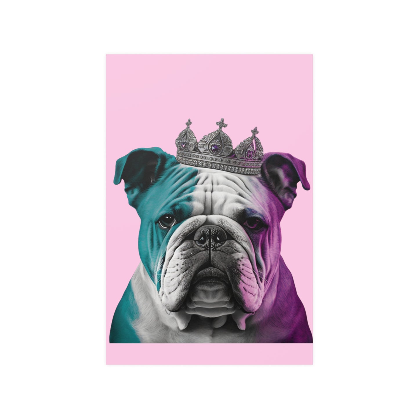 🎨 Pop Art Bulldog Poster on Pastel Pink 🐶🖼️