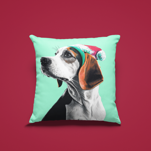 Christmas Beagle Cushion Cover