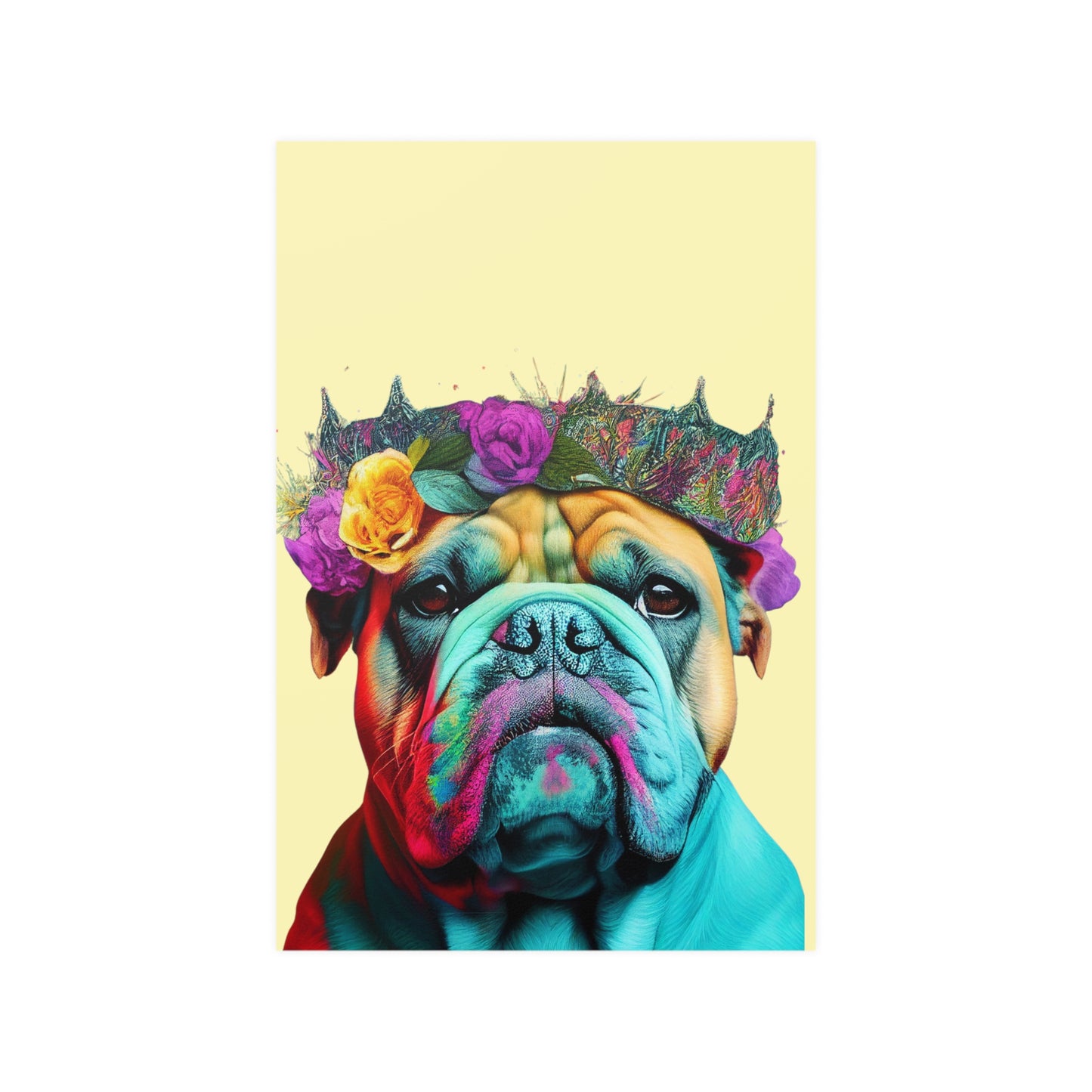 🎨 Colorful British Bulldog Pop Art Vibrant Colours