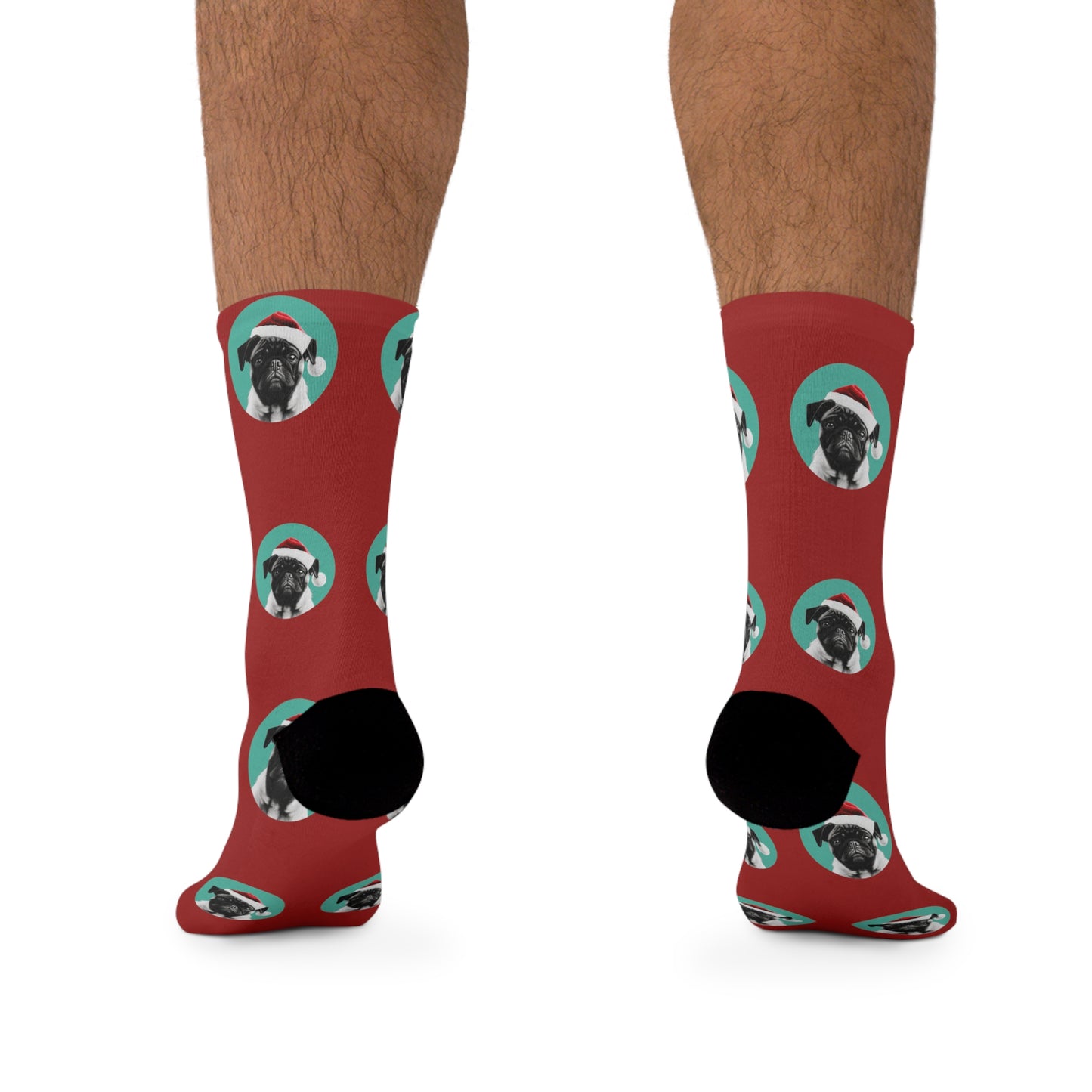 Festive Xmas Pug PopArt Novelty Socks - Cozy Holiday Cheer!