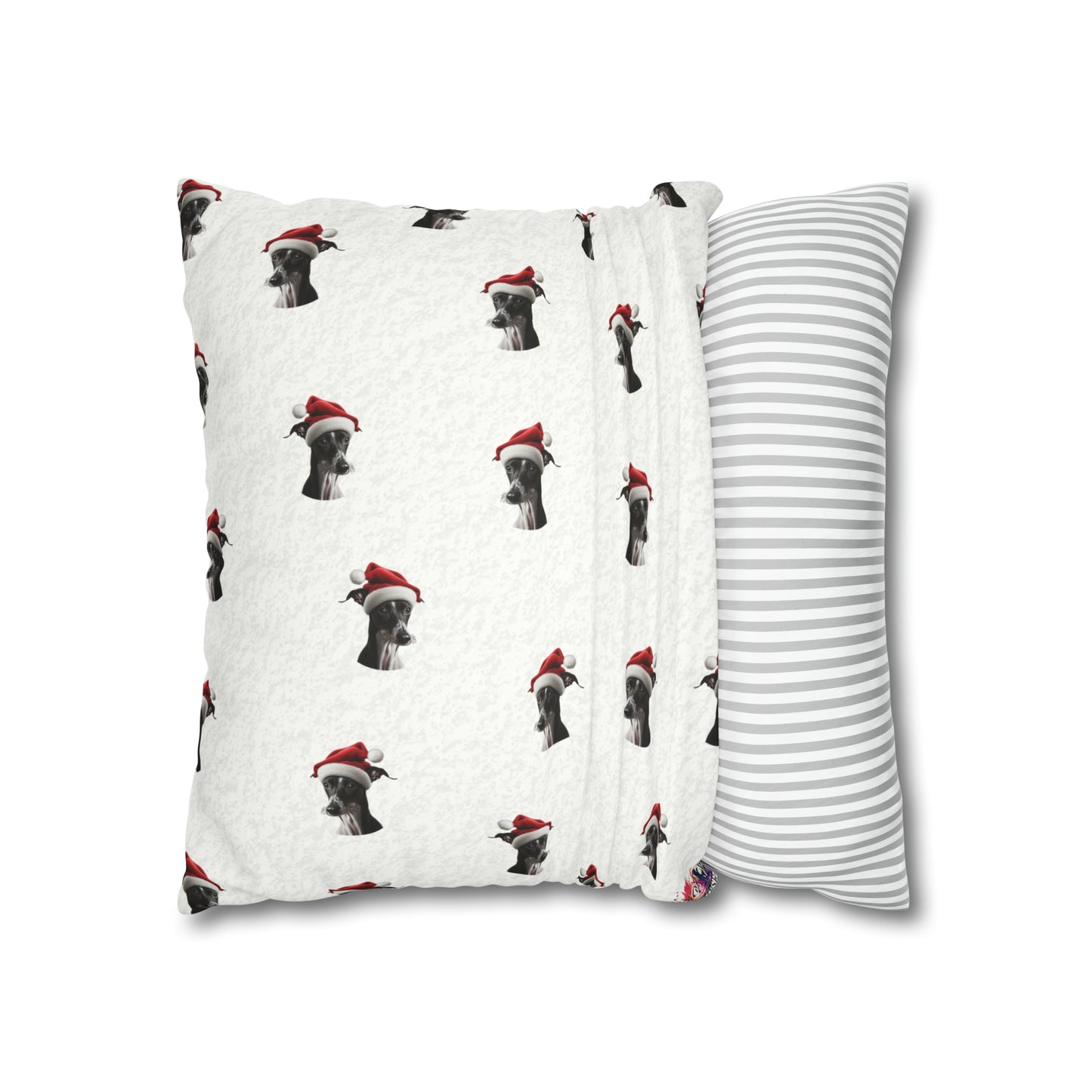 Festive Italian Greyhound Christmas Cushion Cover - White Holiday Decor