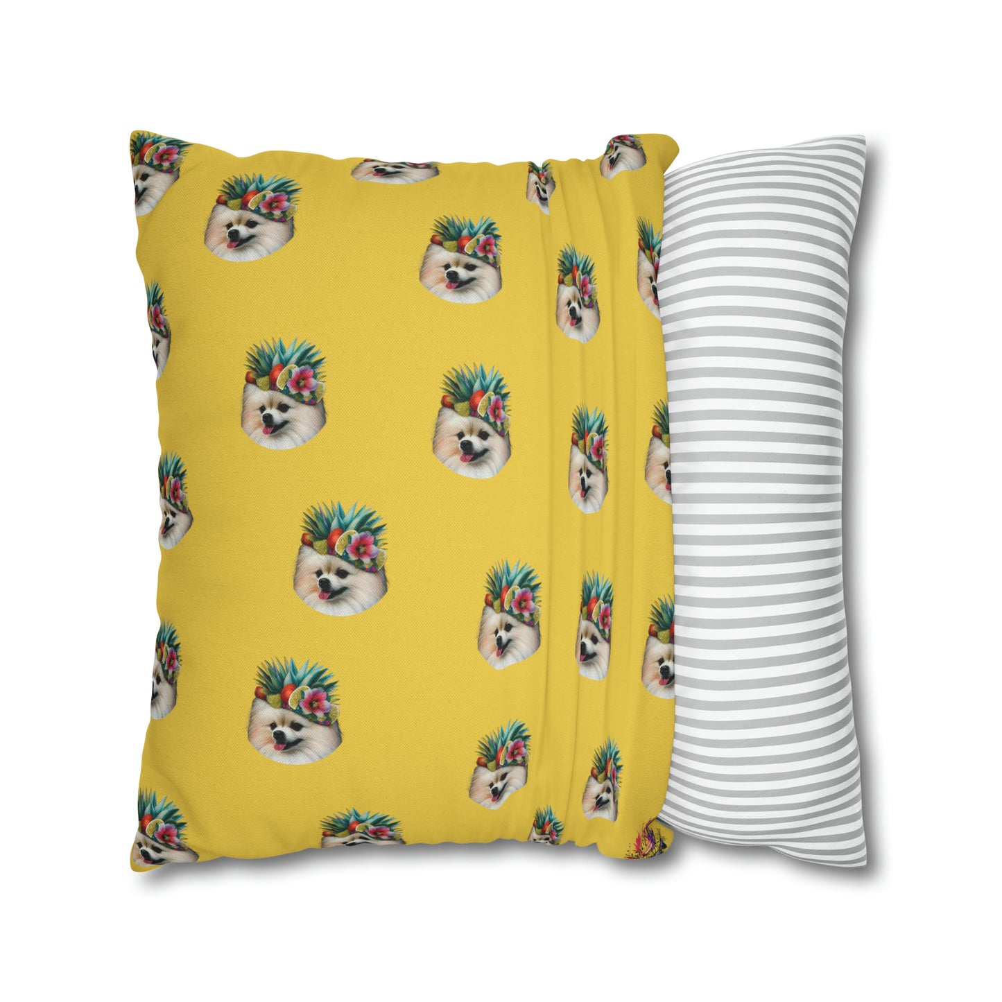 Tropical Pomeranian Cushion Cover