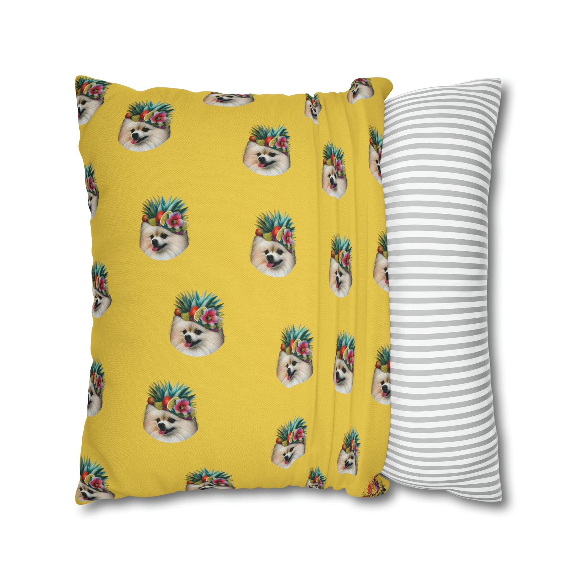 Tropical Pomeranian Cushion Cover