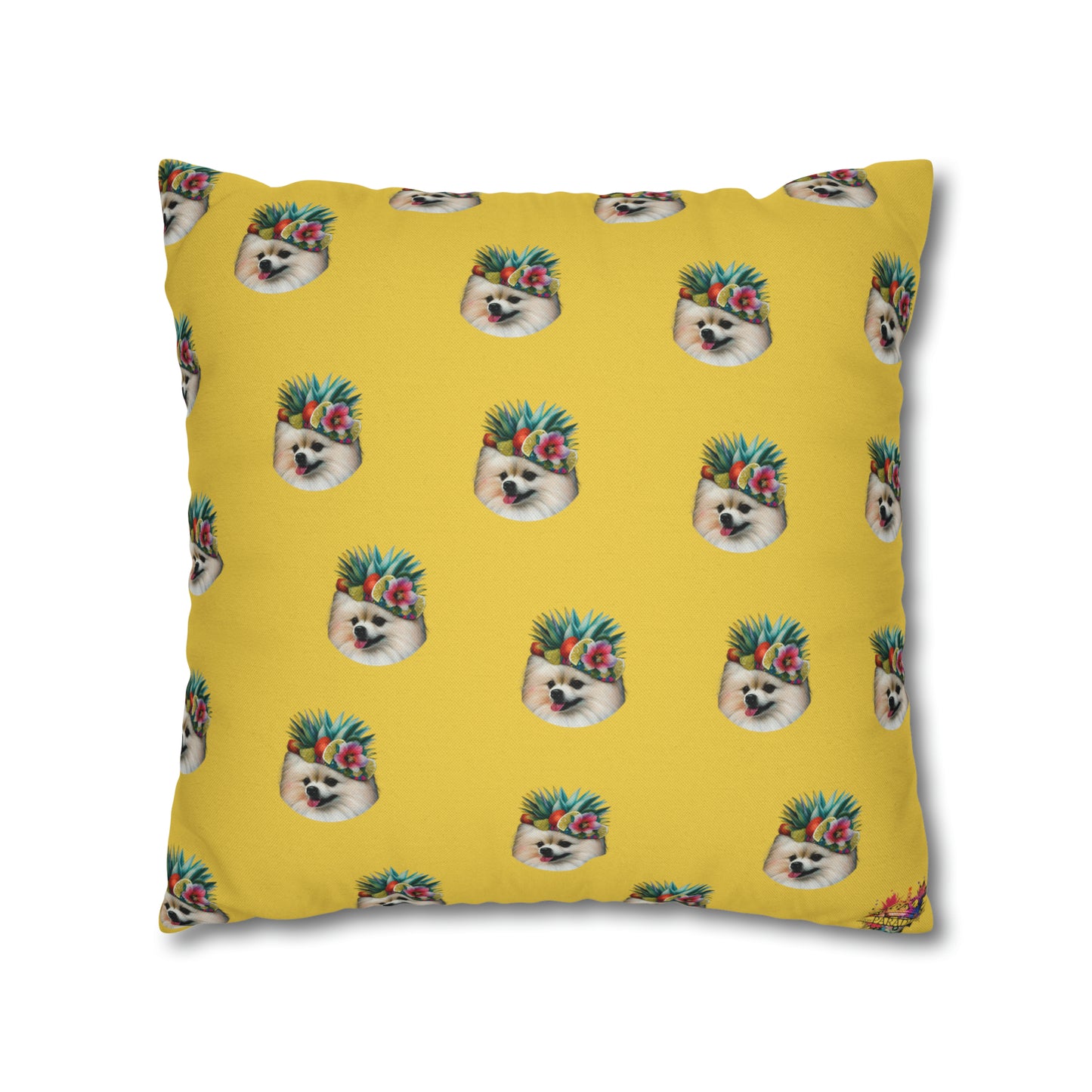 Tropical Pomeranian Cushion Cover