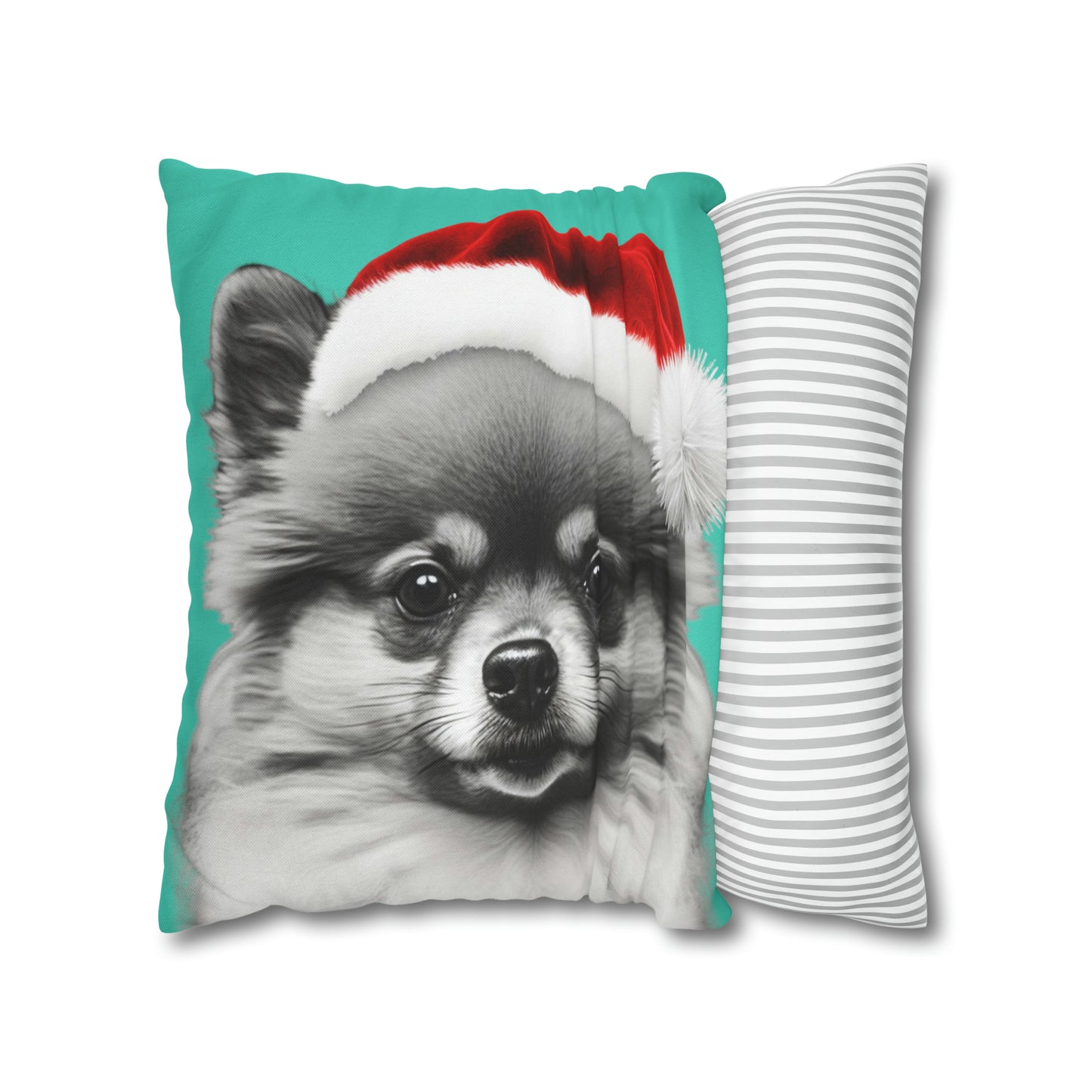 Festive Pomeranian Cushion Cover