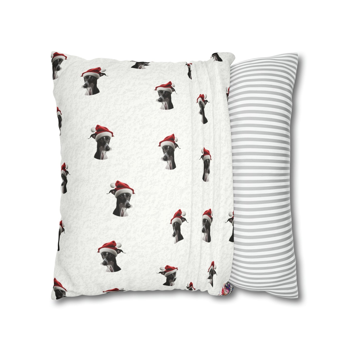 Festive Italian Greyhound Christmas Cushion Cover - White Holiday Decor