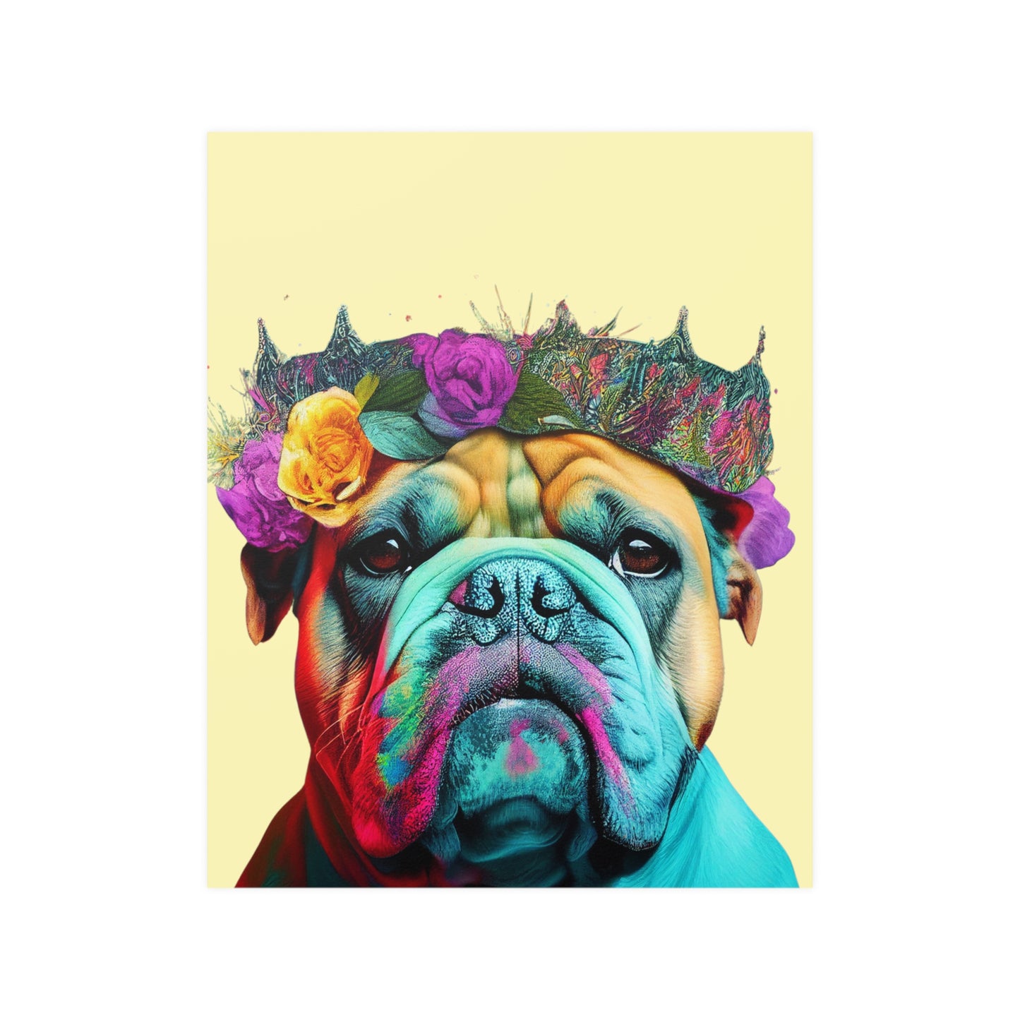 🎨 Colorful British Bulldog Pop Art Vibrant Colours