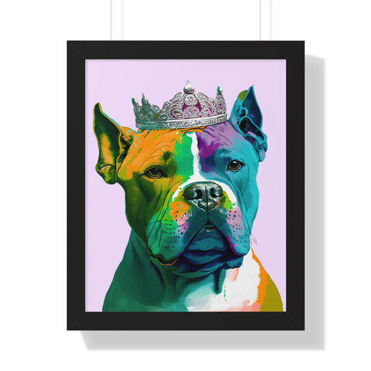 PopArt X-Bully on Purple Framed Poster