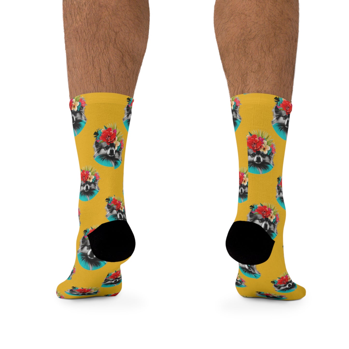 Sunny Tropical Pomeranian Novelty Socks