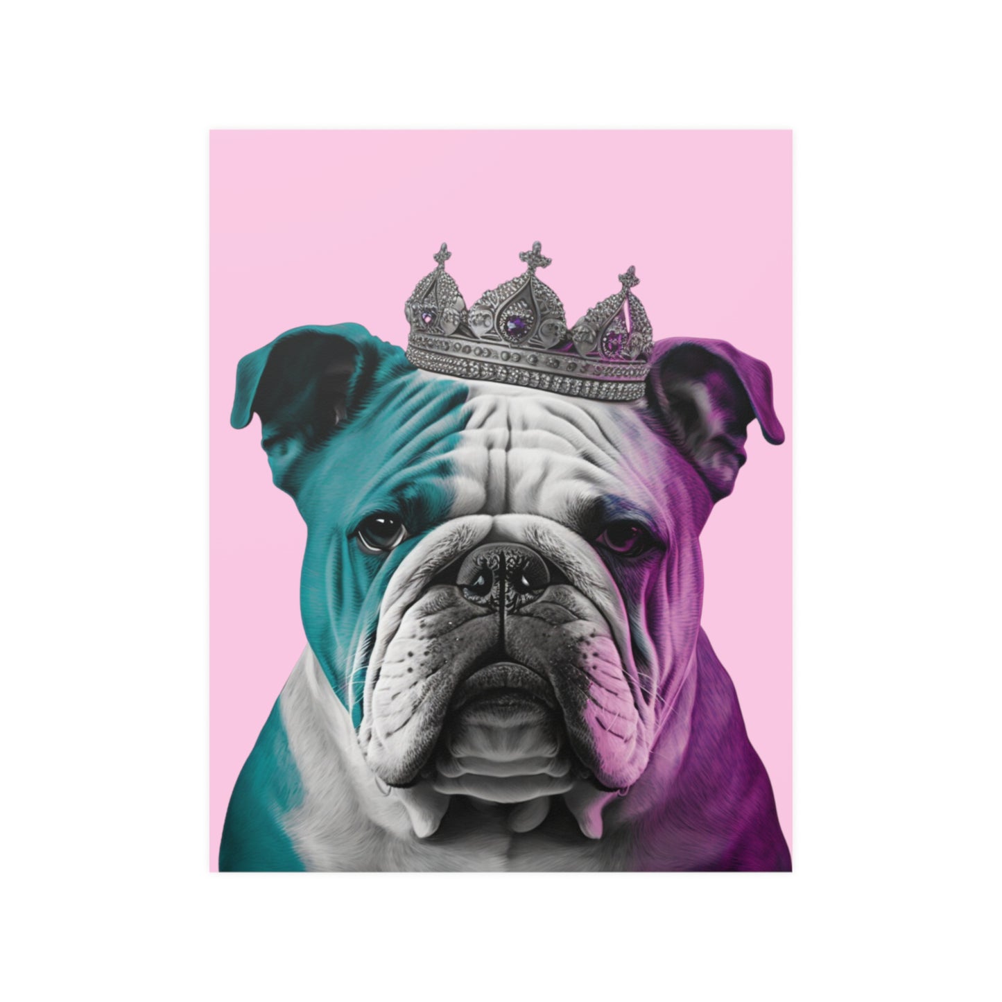 🎨 Pop Art Bulldog Poster on Pastel Pink 🐶🖼️