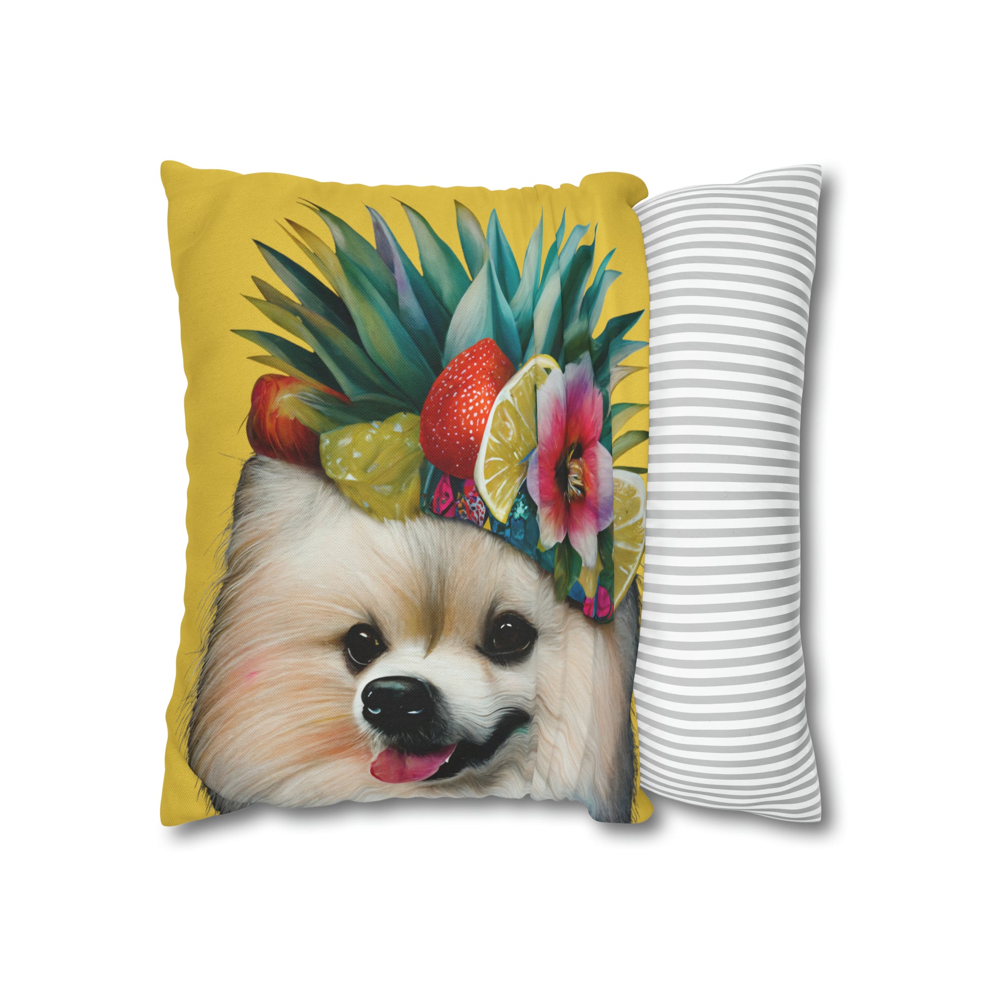 Tropical Pomeranian Cushion Cover