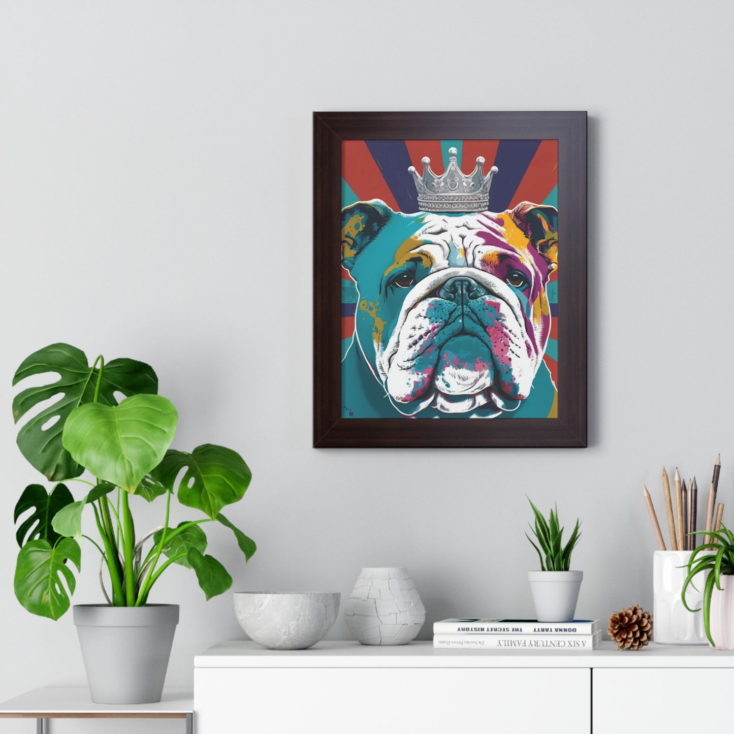 Framed PopArt British Bulldog Print