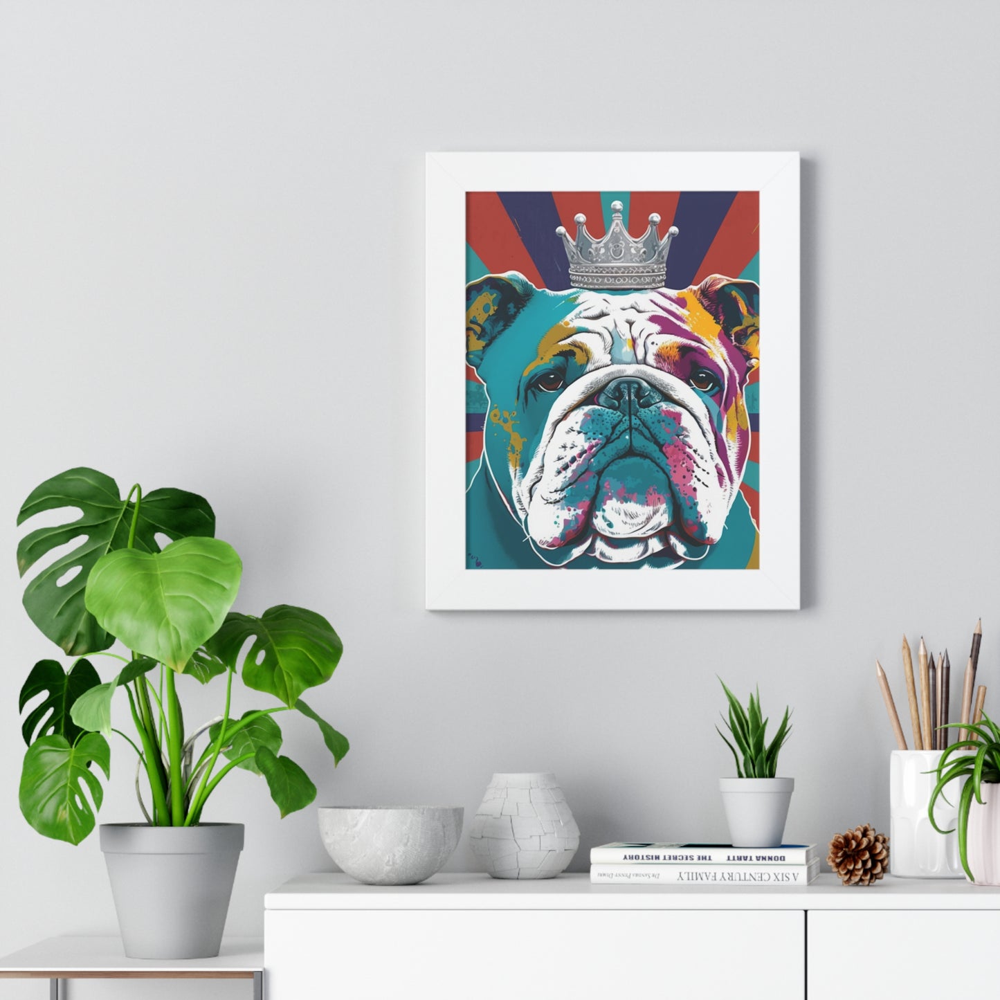 Framed PopArt British Bulldog Print