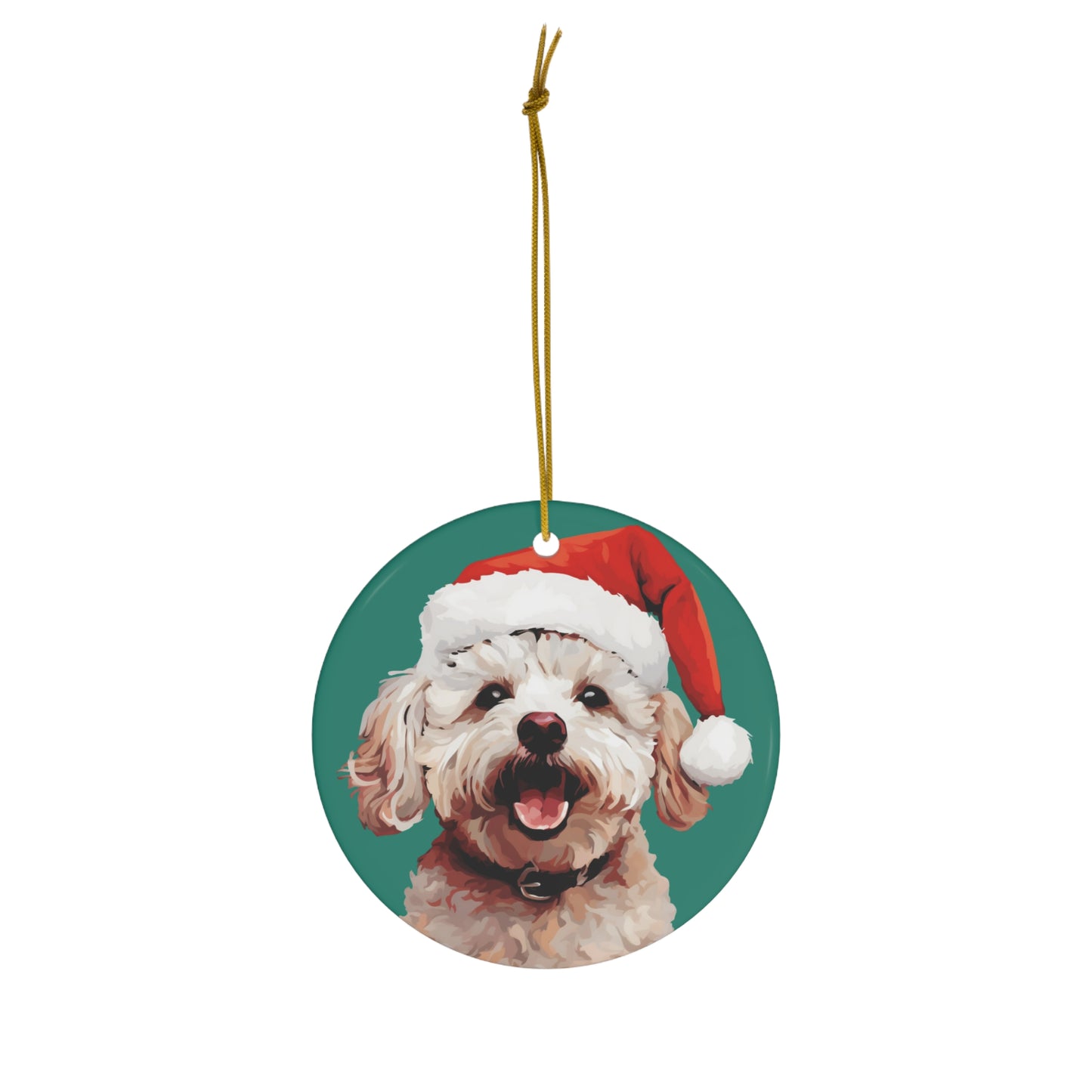 Bichon Frise Ceramic Ornament in Circle or Heart