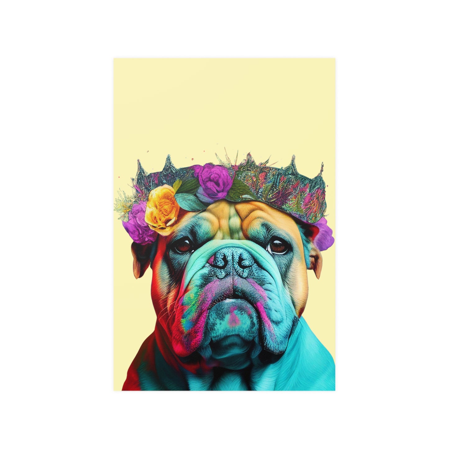 🎨 Colorful British Bulldog Pop Art Vibrant Colours