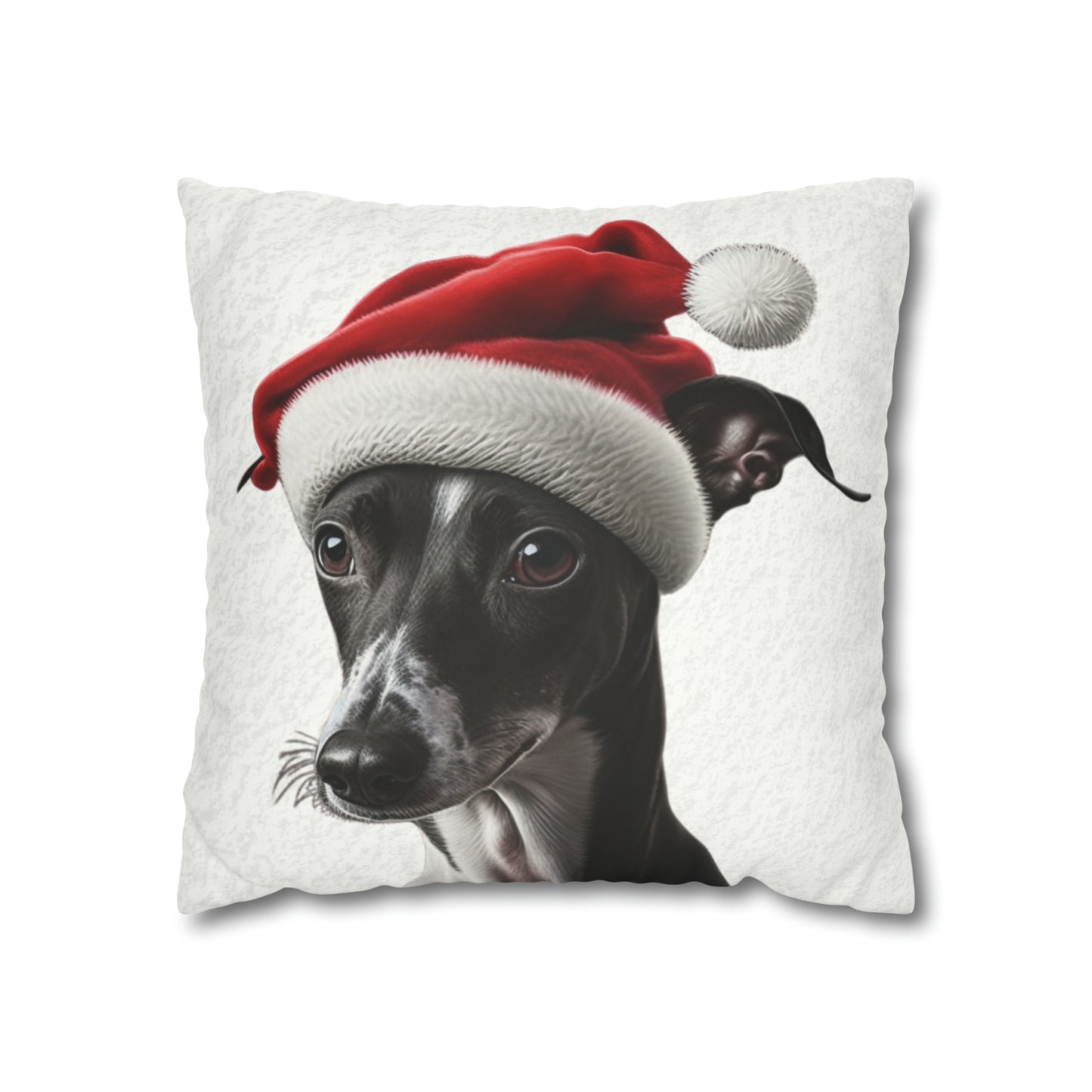 Festive Italian Greyhound Christmas Cushion Cover - White Holiday Decor