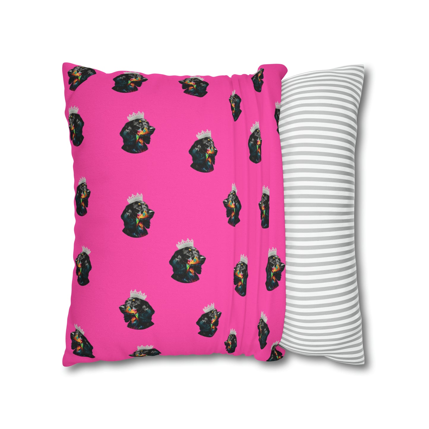 Princess Dachshund on Pink Cushion Cover