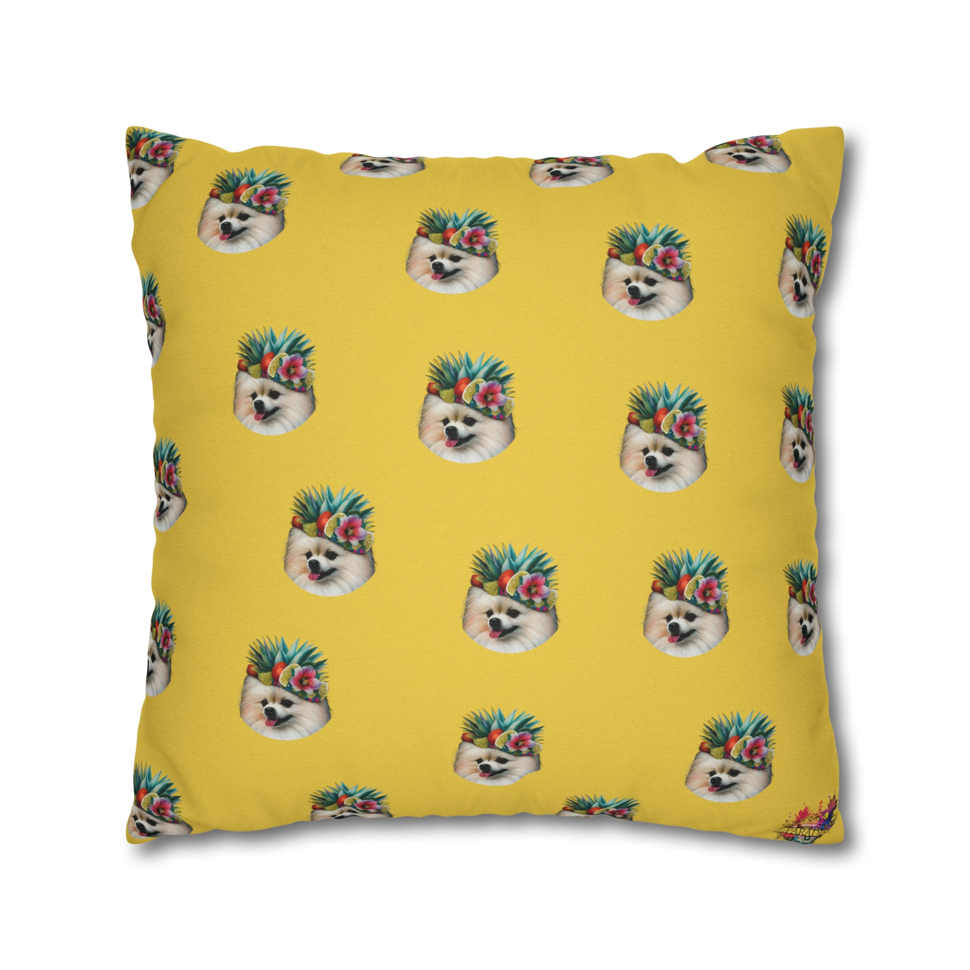 Tropical Pomeranian Cushion Cover