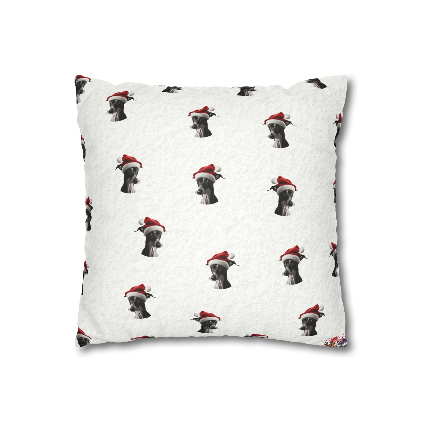 Festive Italian Greyhound Christmas Cushion Cover - White Holiday Decor