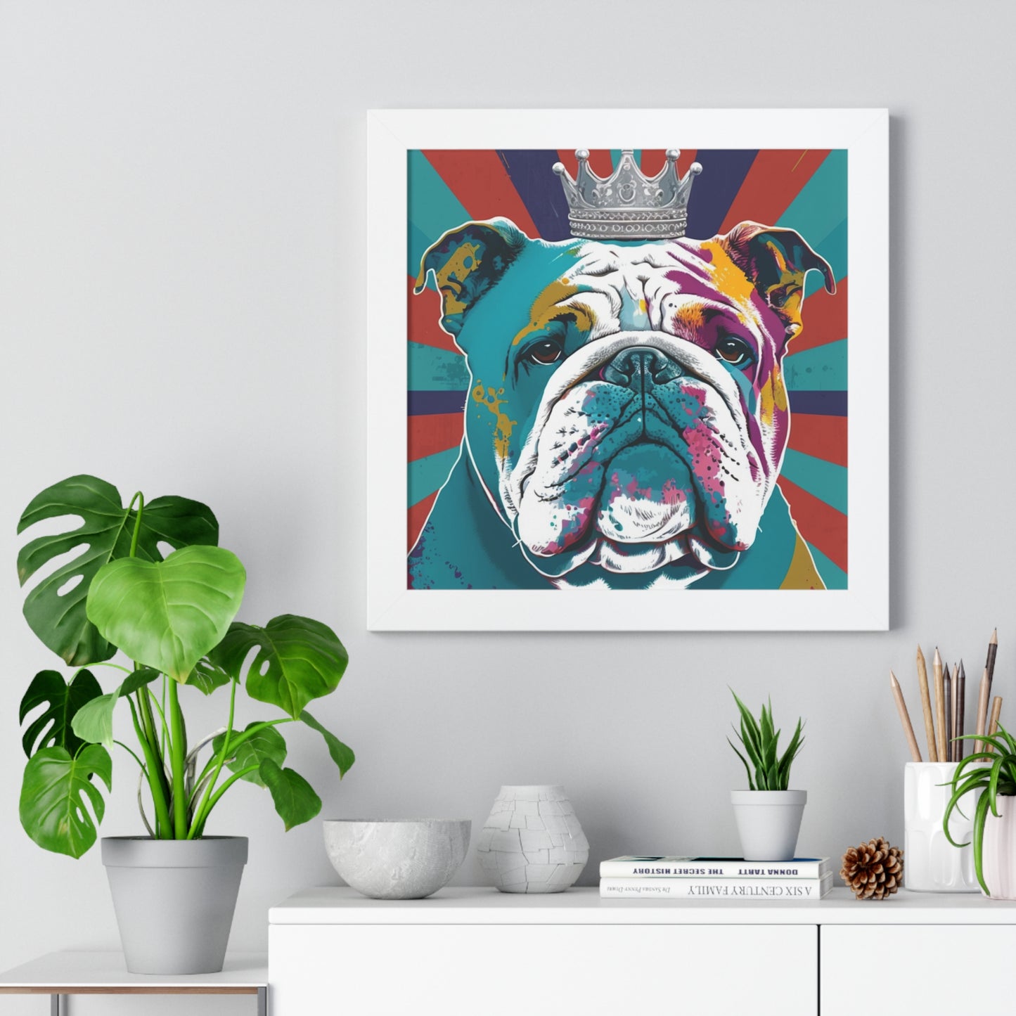 Framed PopArt British Bulldog Print