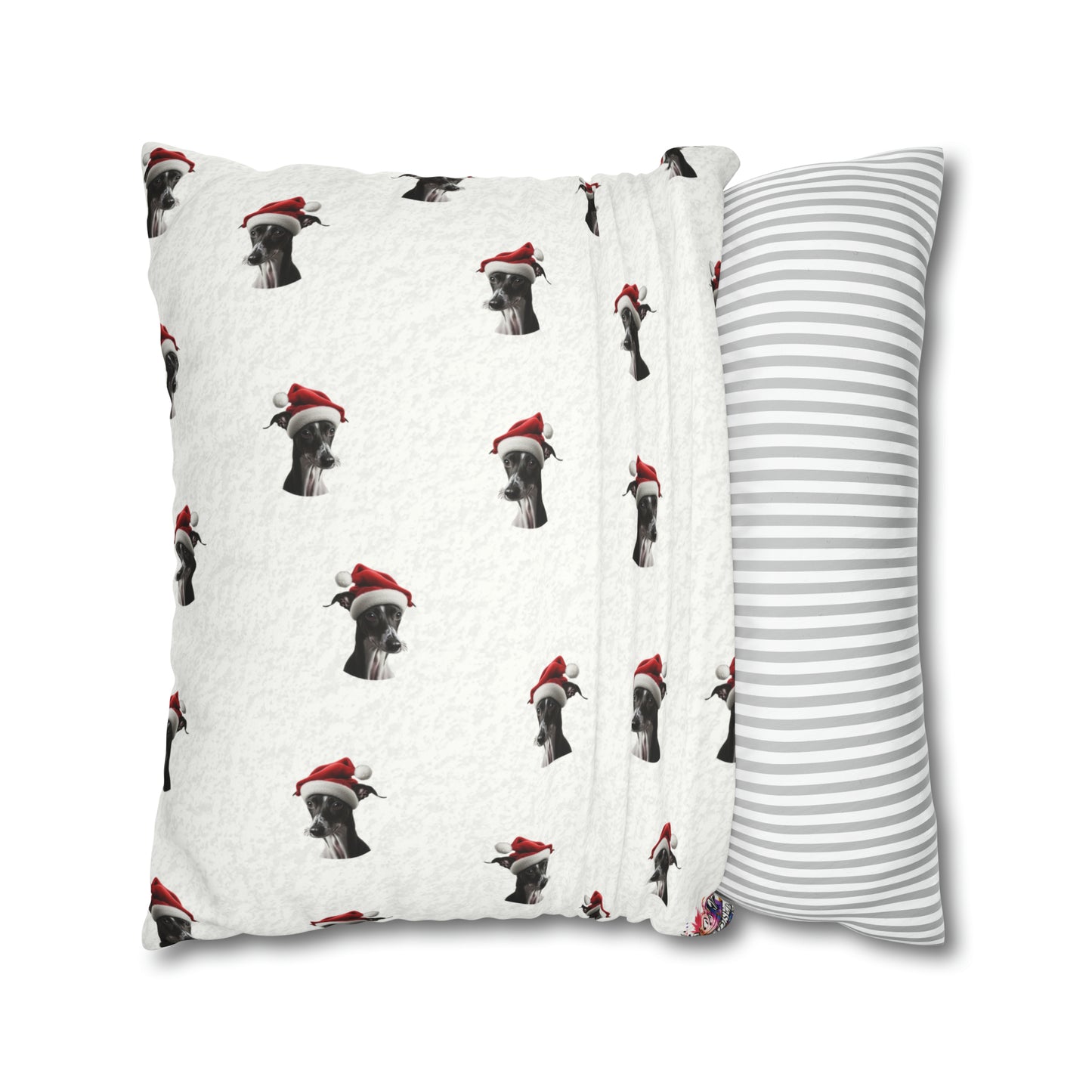 Festive Italian Greyhound Christmas Cushion Cover - White Holiday Decor