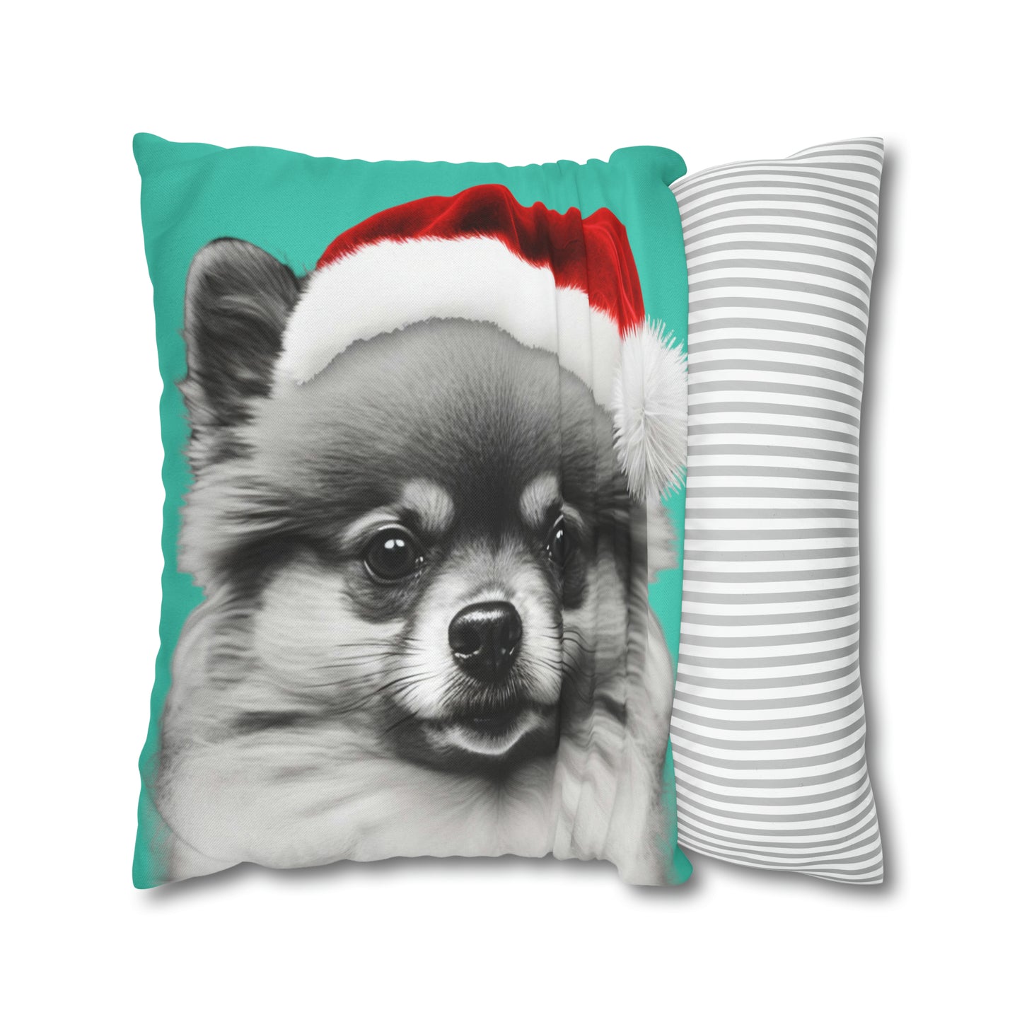 Festive Pomeranian Cushion Cover