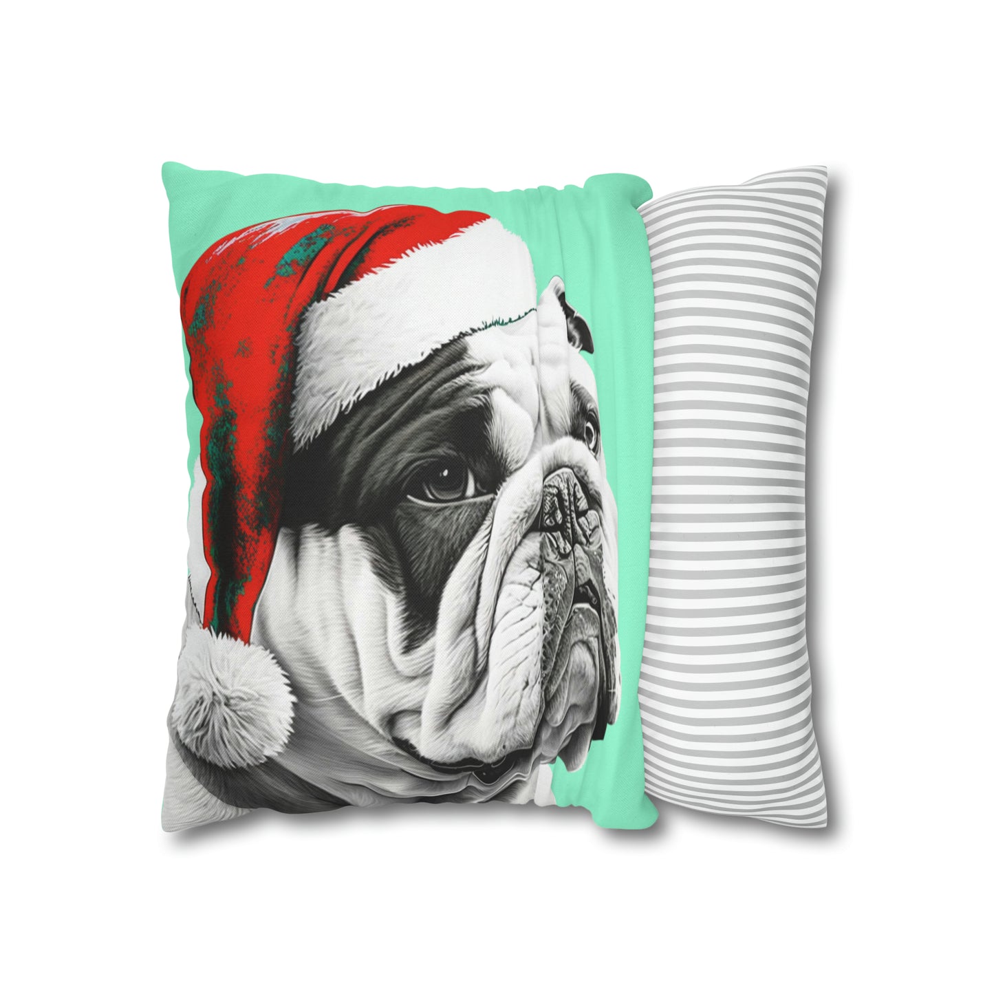 PopArt Christmas Bulldog Pillow Cover