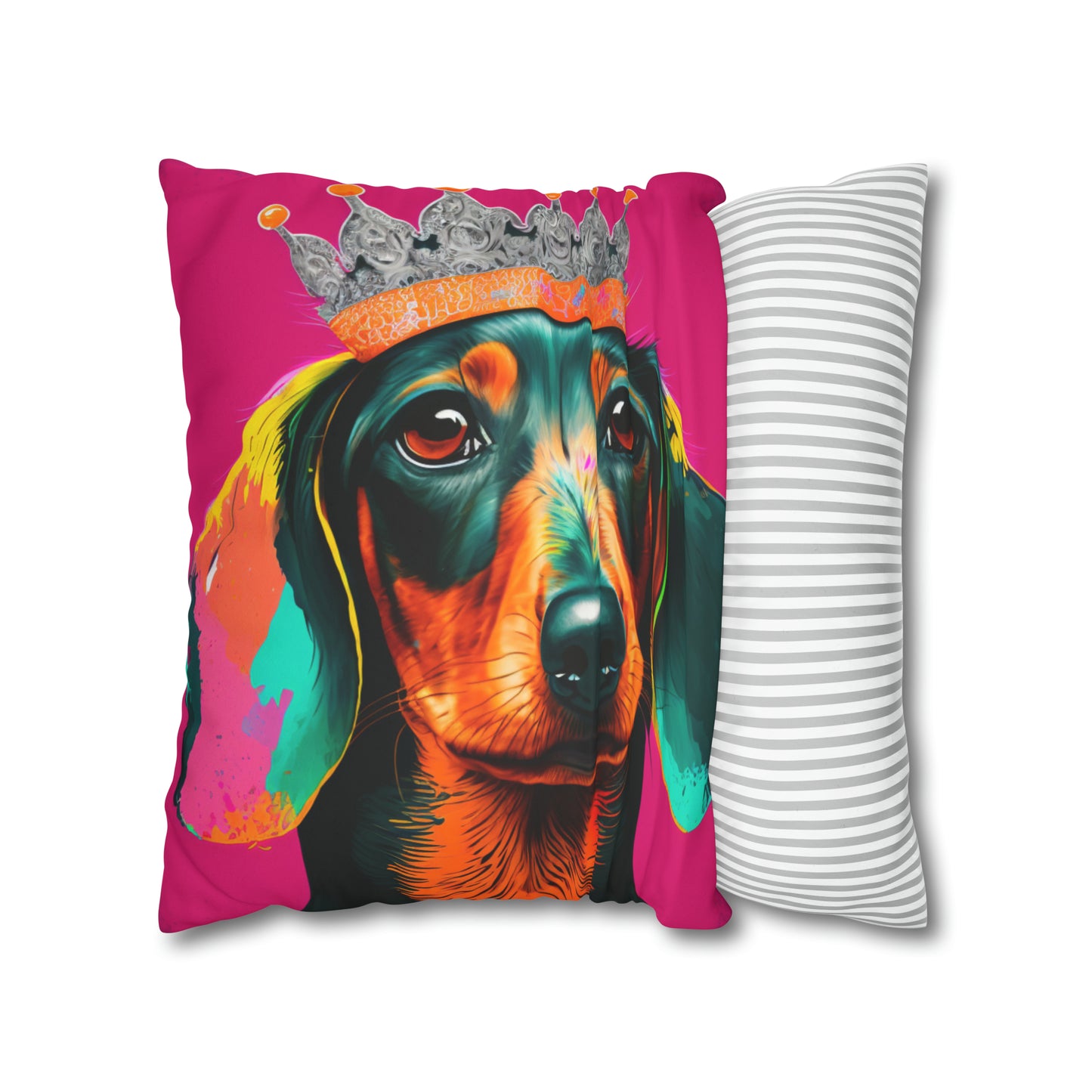 Pop Art Crowned Dachshund - Vibrant Colors