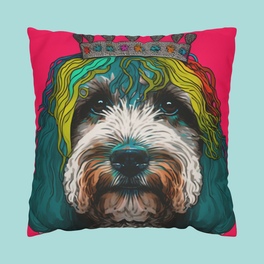 Labradoodle Pop Art Cushion Cover - Faux Suede