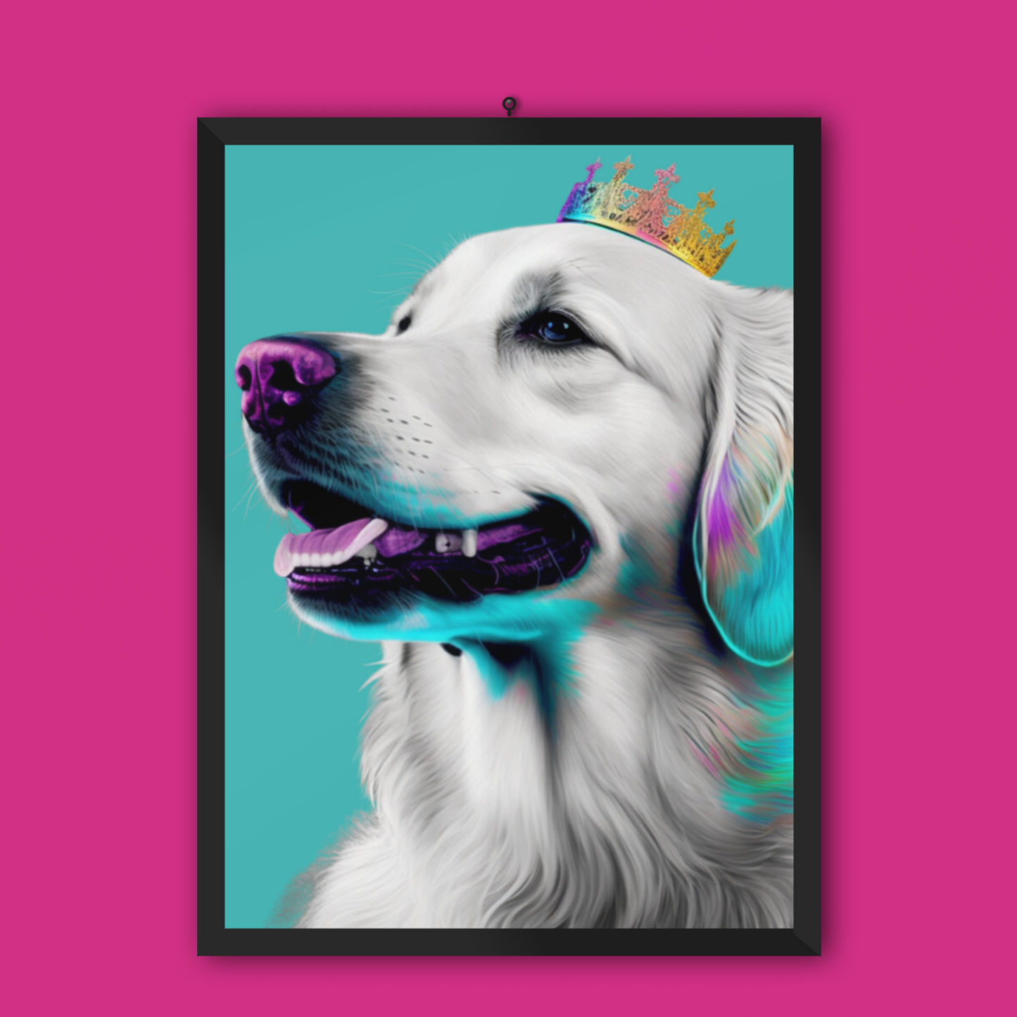 Regal Golden Retriever PopArt Poster - Blue Royalty